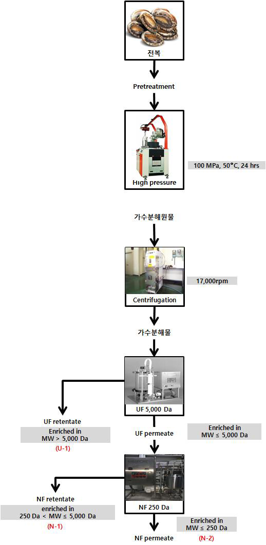Process flow diagram for pressure-assisted enzymatic hydrolysis and membrane process.