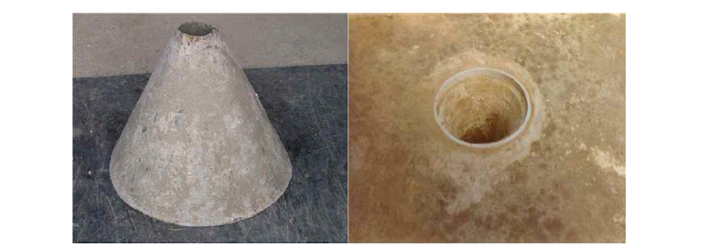 Material: 1㎜ T galvanized steel plate(좌), Completed bottom sludge removal cone(우).