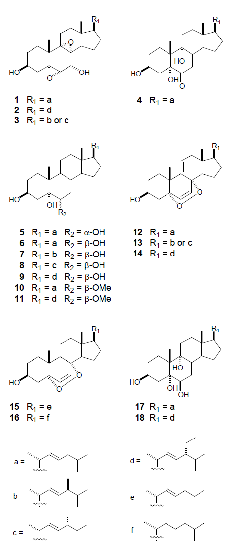 해면 Homaxinella sp.에서 분리된 polyoxygenated sterols