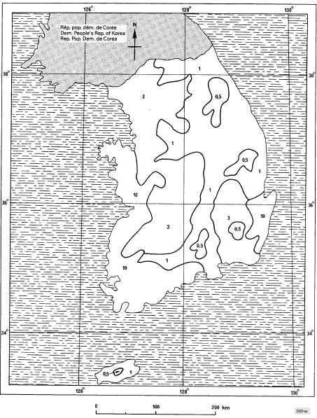 한반도 지역의 유효대지도전율 데이터