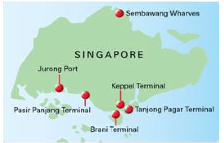 싱가포르 항만 터미널 위치
