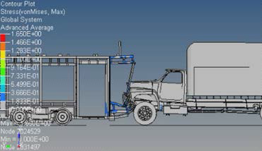 트럭 정면부 충돌해석 사례