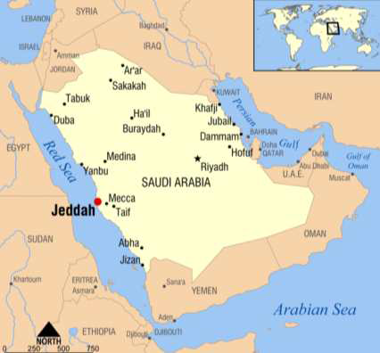 사우디 Jeddah 신도시의 위치