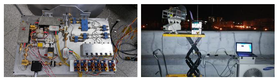 최종 완성된 라디오미터 (좌) 및 실외 영상 획득 실험 (우) 사진
