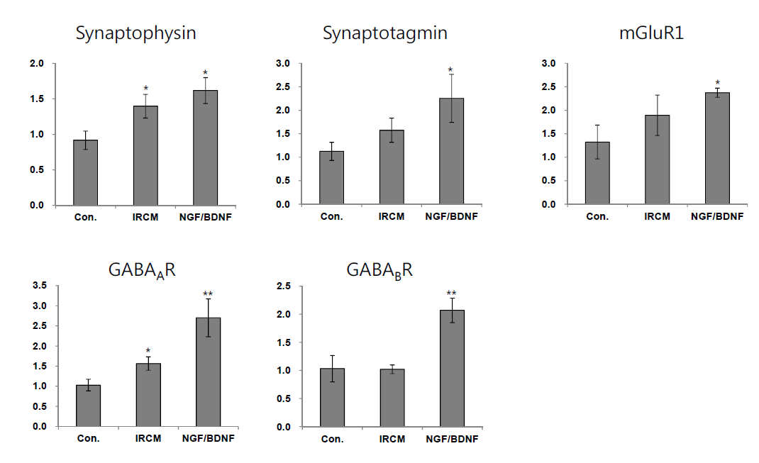 Effects of BV-2 conditioned media on neuronal function-related gene expression in C17.2 cells.