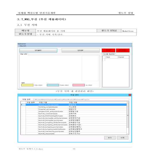 무선 에뮬레이팅 설계서 – 윈도우 설명