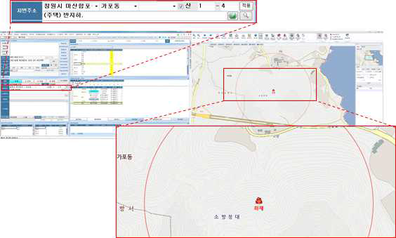 신고접수 훈련 모듈과 긴급구조 표준시스템 관제용 GIS 연동