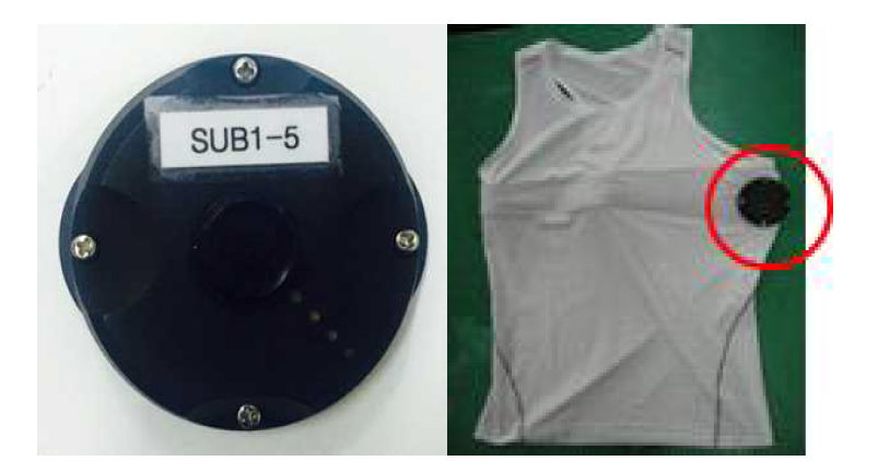 서브 박스 01(진압복 내부 속옷 또는 T-셔츠에 부착 생체센서 + 경보(진동))