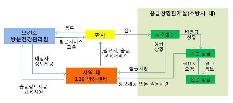 보건소 맞춤형 방문건강관리사업과 U-119 연계모형