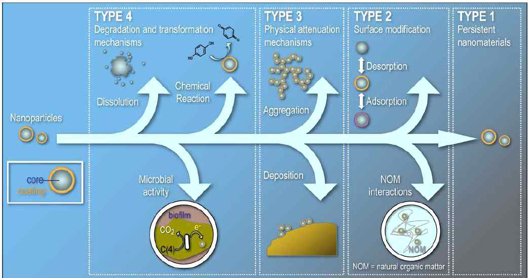 환경중 나노물질의 물리 화학적 특성 변화