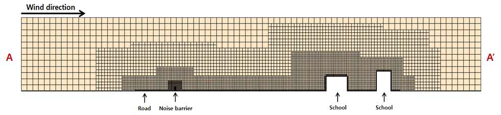 학교 A mesh 형상 (단면)