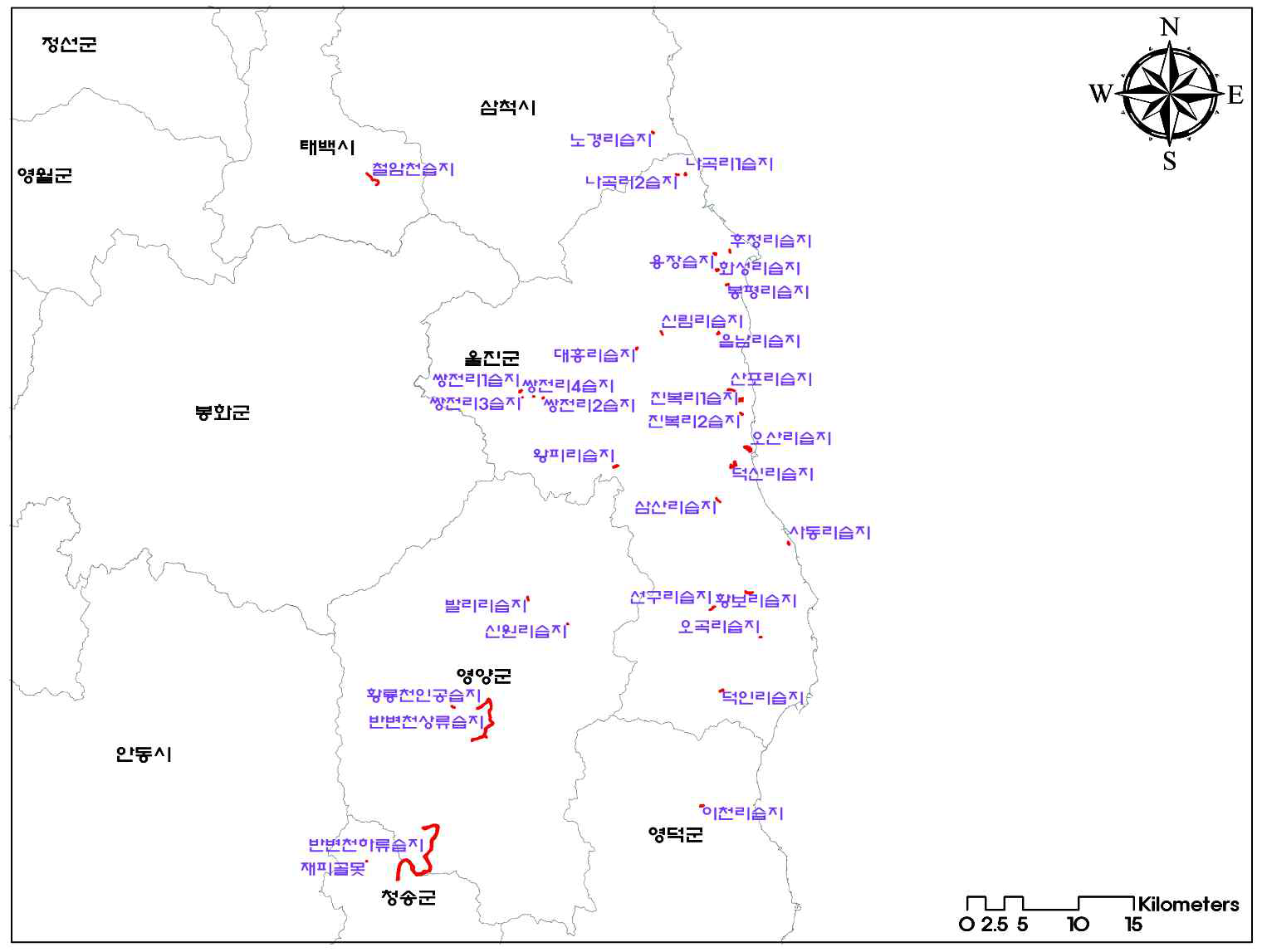Survey sites of Donghae 3 sub-regions.