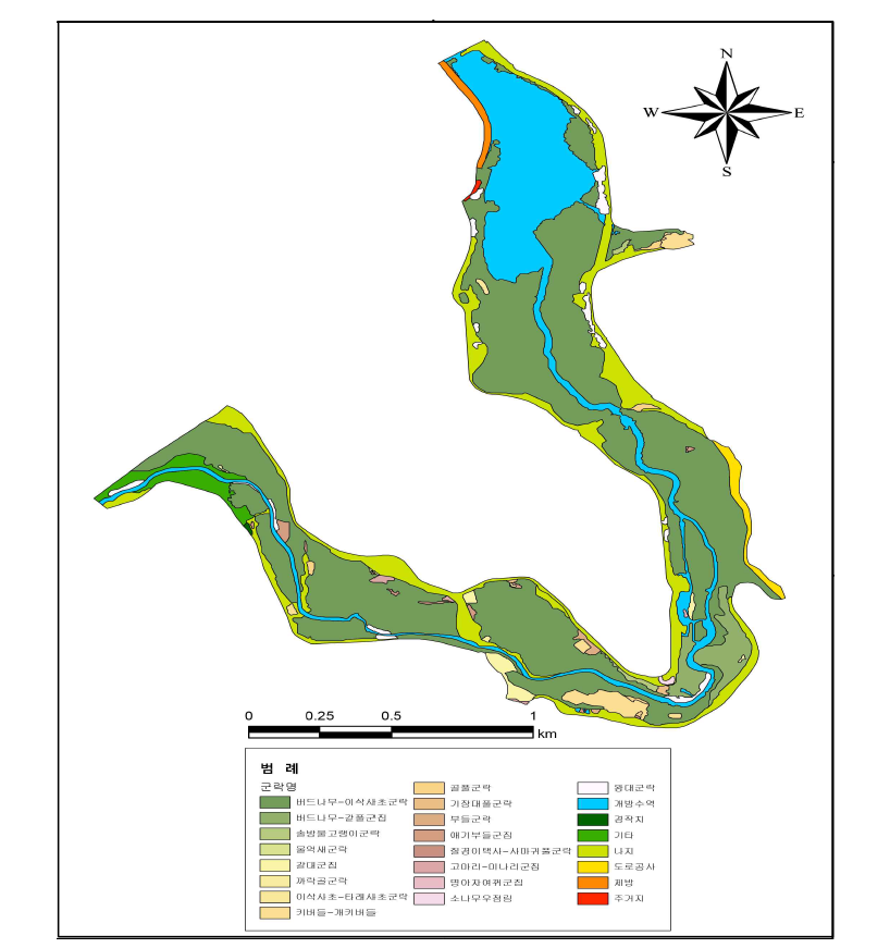 Actual vegetation map of Wansa wetland.