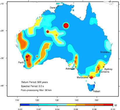 호주의 지진위험 맵 (Australia’s earthquake hazard map)