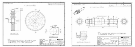 메인기어 도면. -1 ] 그림[ 75 드라이브샤프트 도면. -1 ]