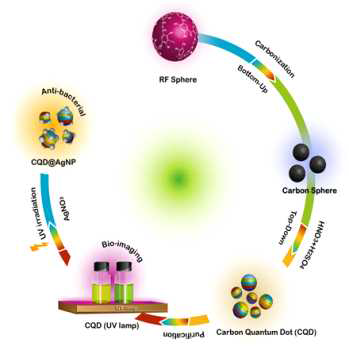 CS 나노입자의 산처리를 통한 탄소 양자점의 제조 공정 모식도