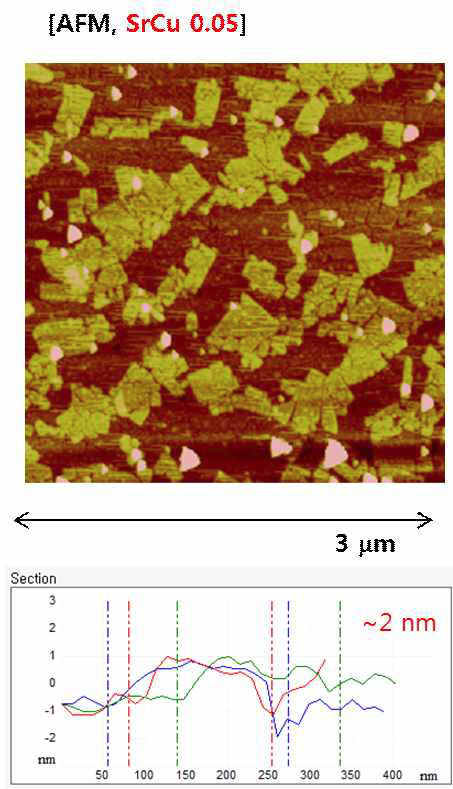 Sr2(1-x)Cu2xNb3O10의 AFM 분석