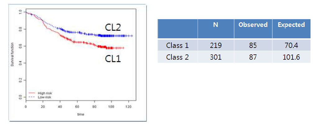 PLOT AND LOG RANK TEST 결과