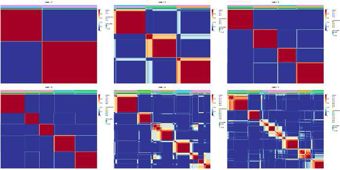 NMF consensus cluster for combined coresets