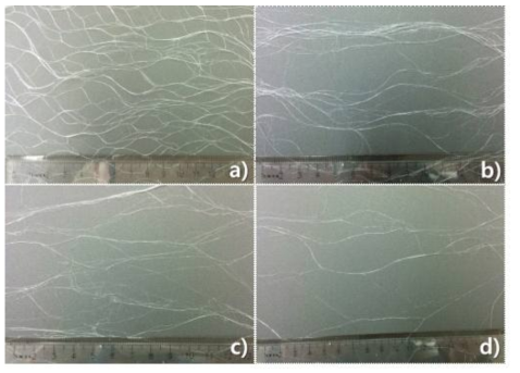 Fibril 길이변화 (fiber 길이 : a < b < c < d)