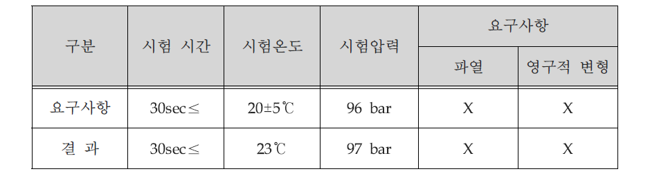 파열압 시험 출력 결과