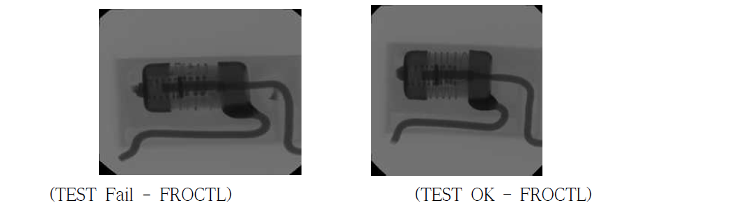 써지 test 후 사진 -> fail된 경우 wire가 일부 끊어져 있음