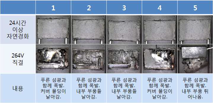 일반적 시멘트 계열 몰딩재의 방폭실험 결과