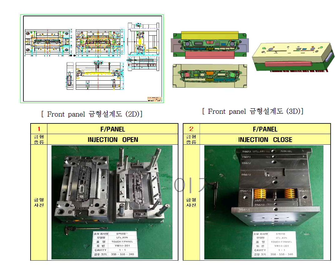 Front panel 금형