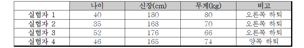 피실험자 정보