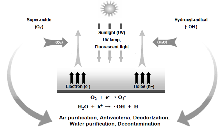 광촉매 반응(Photocatalytic reaction)의 메카니즘