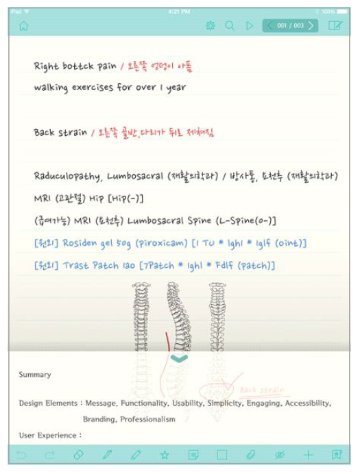 핸드라이팅-Summary 영역 보기