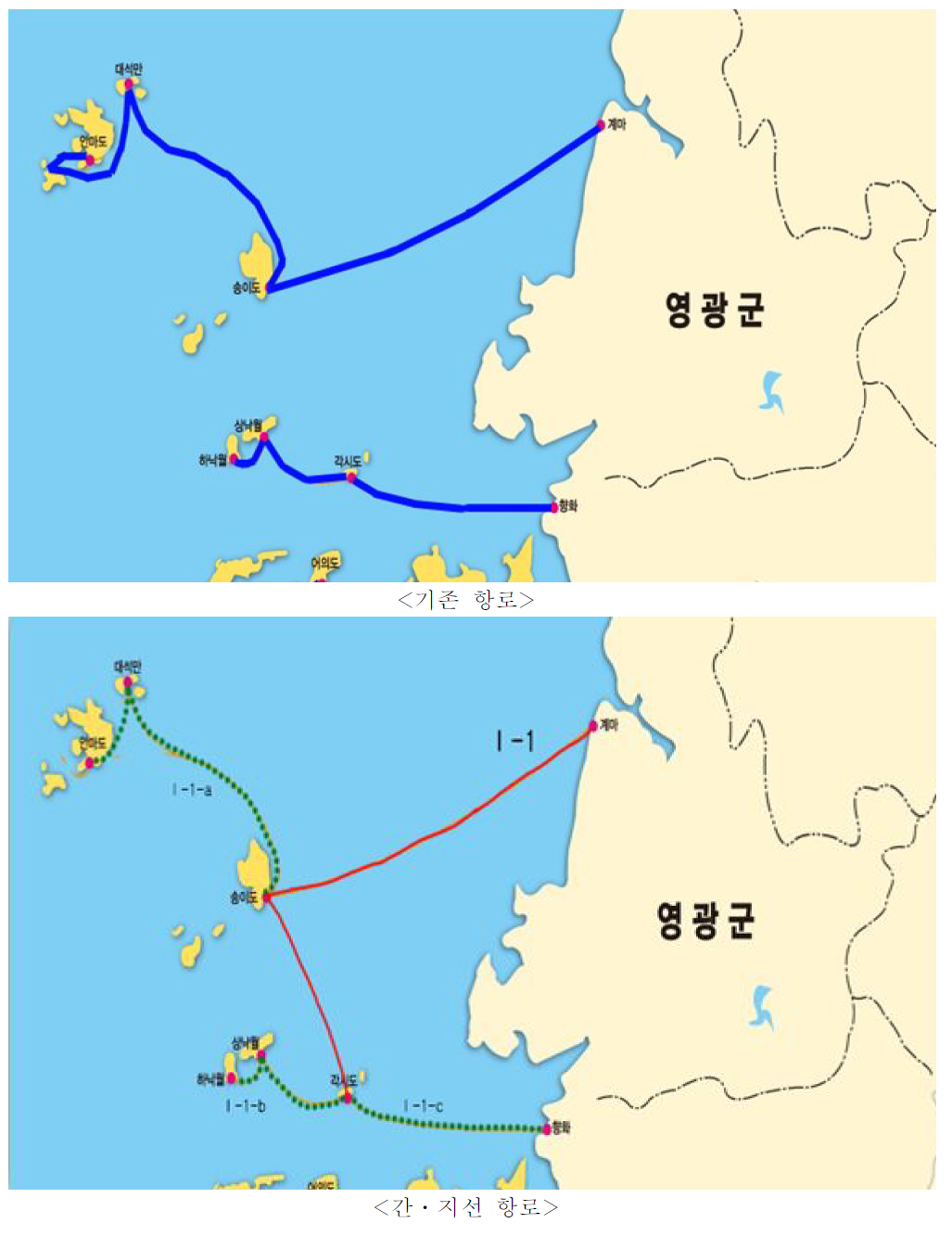 목포항 영광축 간·지선 항로체계 제안