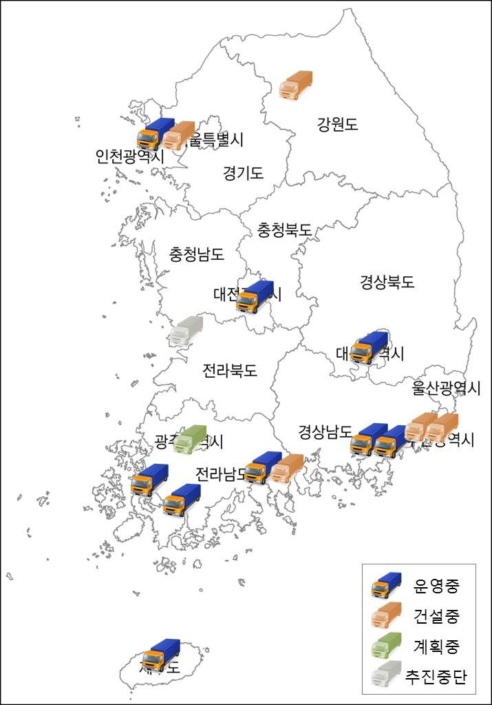 전국 공영차고지 배치도