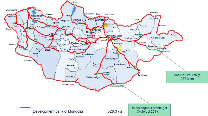 몽골의 도로개발계획(2016)