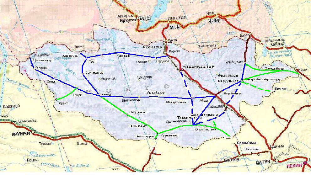 향후 몽골 철도 네트워크