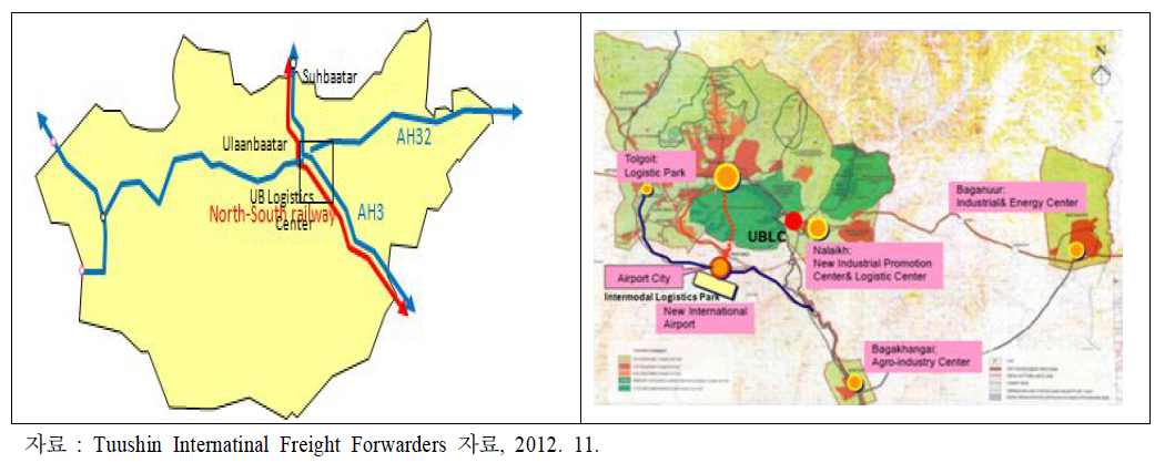 울란바토르 물류터미널 개발 위치