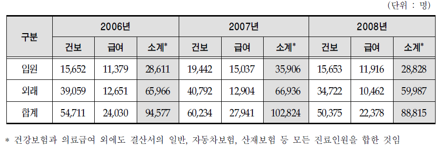 연도별 환자 수