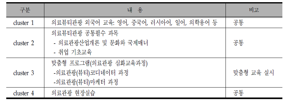 의료뷰티관광 인재양성 교육체계