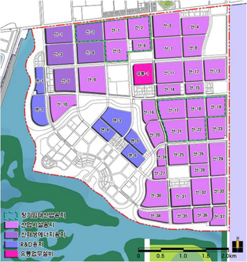 새만금 국가산업단지 산업ㆍ물류시설 계획도