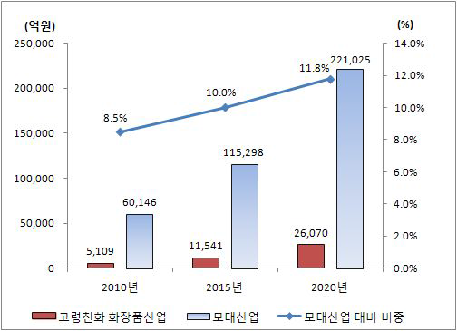 고령친화산업 화장품산업 시장규모 전망