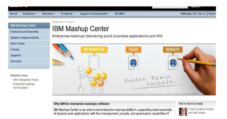 Mashup 콘텐츠 제작 툴: IBM Lotus Mashup