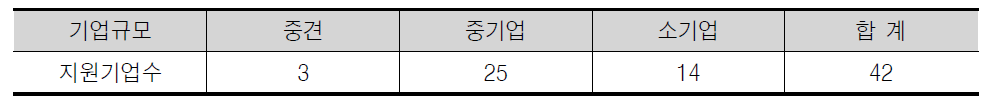 2009년 규모별 지원기업 현황