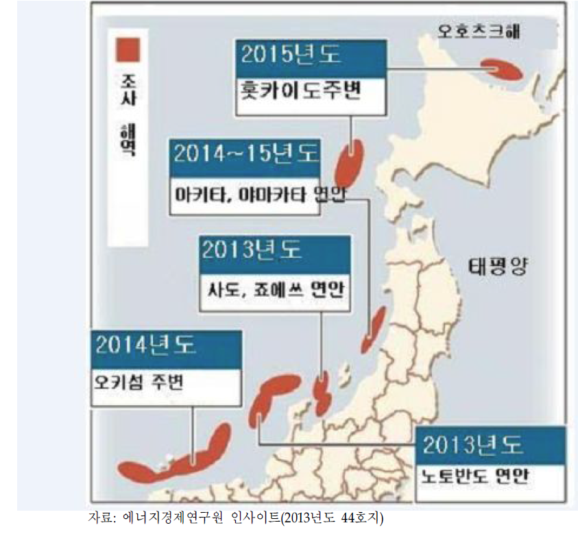 2013~2015년도 일본 서해 표층형 가스하이드레이트 지질조사 계획