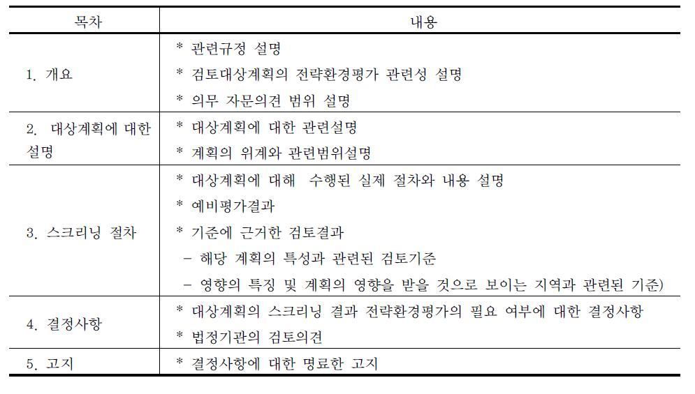 영국 Pendle Borough Council 전략환경평가 스크리닝 기술서 목차 및 내용