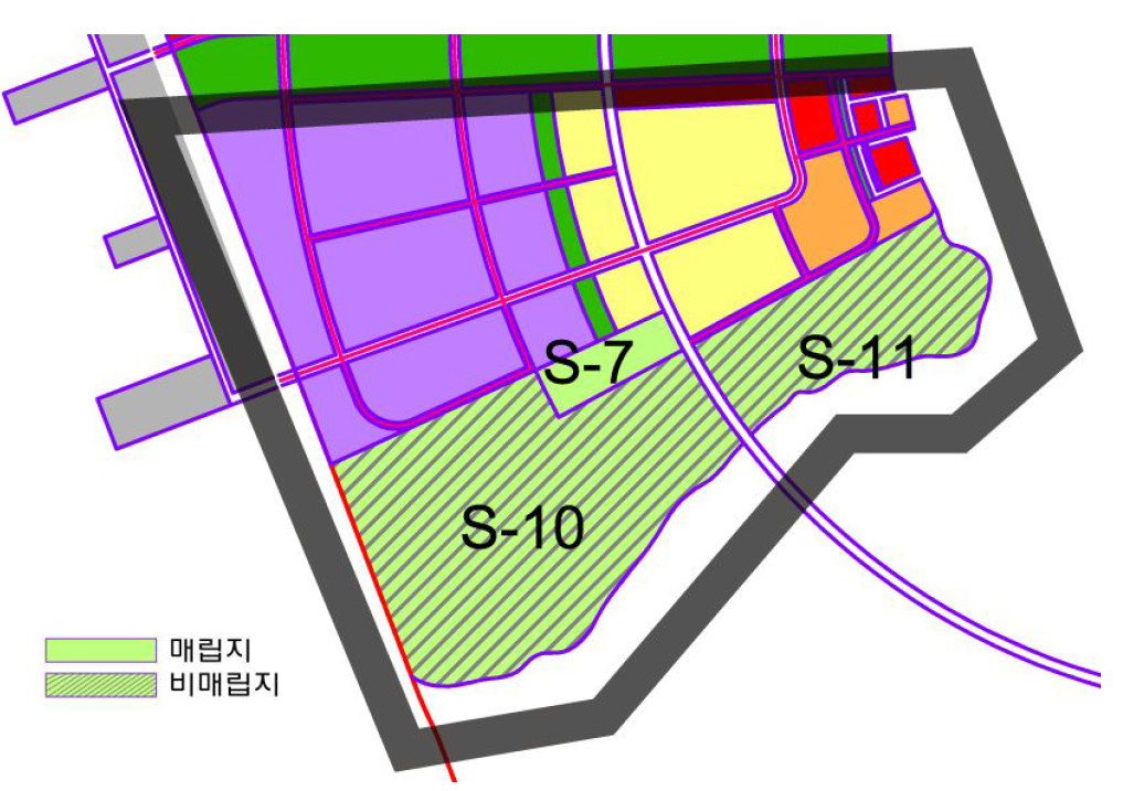 새만금 생태환경용지 복합도시 2권역 도입시설 위치도