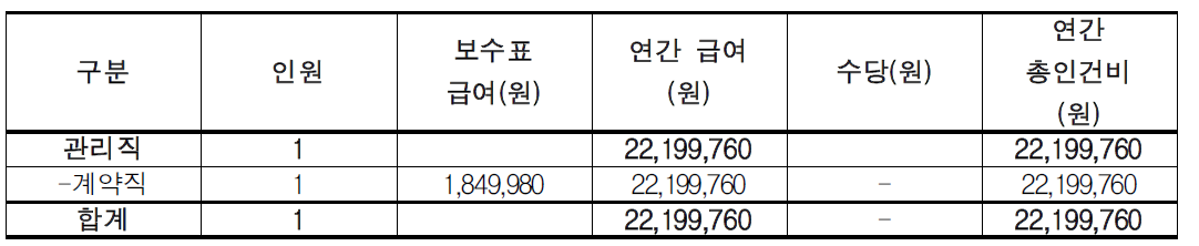 자연놀이터 소요인력 인건비 추산(안)