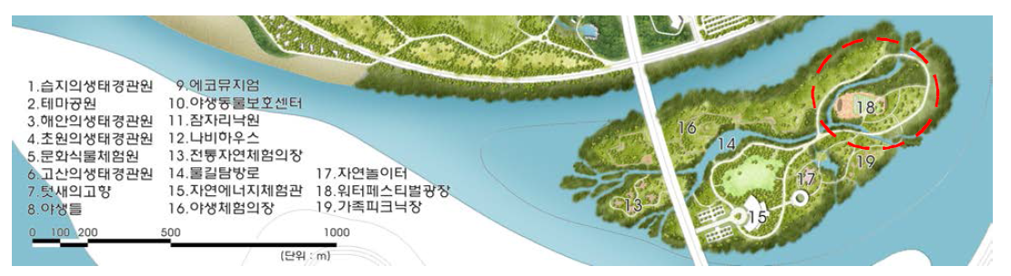 새만금 생태환경용지 복합도시 3권역 워터페스티벌광장 위치도