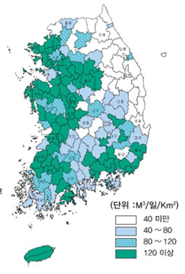 단위면적당 지하수 이용량