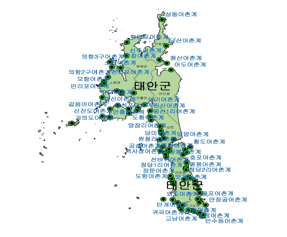 태안군 어촌계 분포도