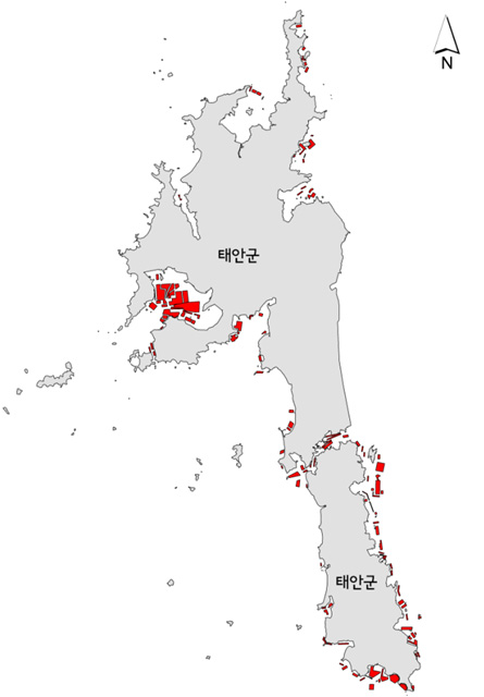 태안군 바지락 주요 생산해역